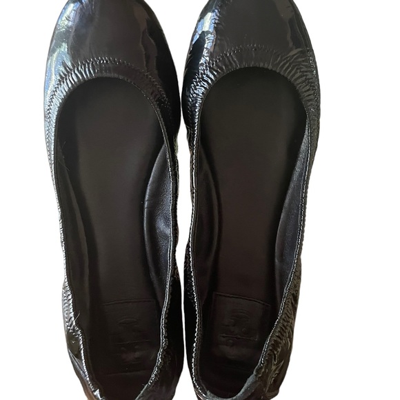 Tory Burch Eddie Ballerina Flat Black Patent Leather Size 7 - Picture 4 of 6